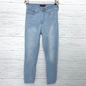 J. Crew Mercantile Women's Jeans High Rise Skinny Light Wash Raw Hems size 24
